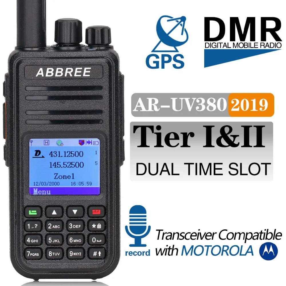 Портативная рация ABBREE Tier1 и Tier2 цифровой аналоговый ретранслятор два диапазона