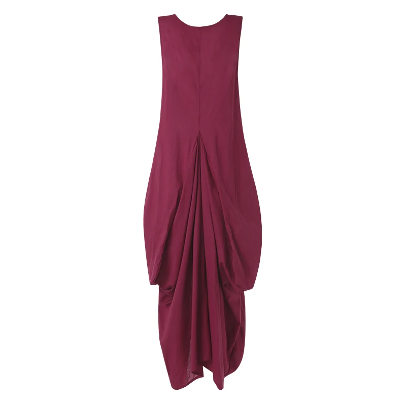 Сарафаны Vestido, женское асимметричное платье, ZANZEA, без рукавов, пляжное макси платье, женское Плиссированное мешковатое льняное платье, Femme S-5XL