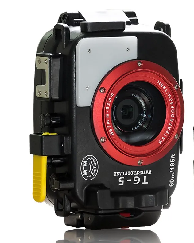 Seafrogs для Olympus TG-5 чехол 60 м/195ft TG5 корпус для подводного дайвинга водонепроницаемый чехол с двумя оптоволоконными портами - Цвет: Black