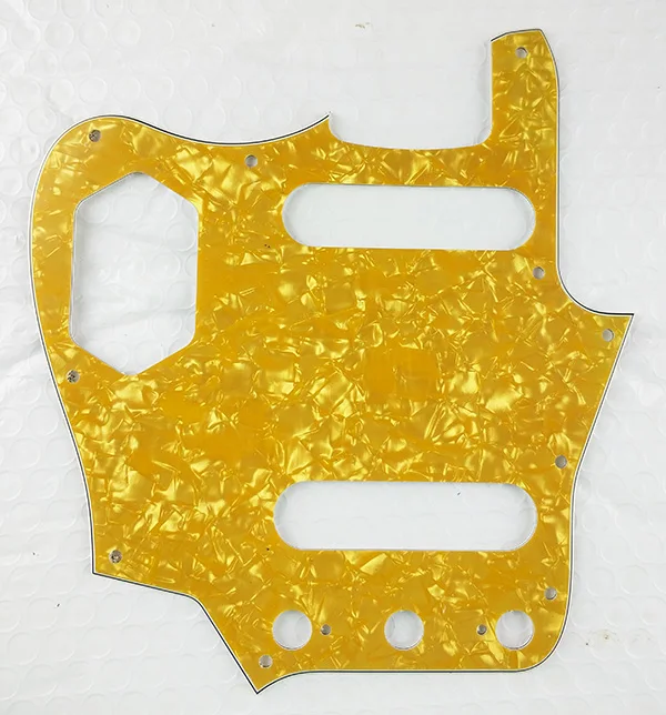 4 Ply Golden Pearl Pleroo на заказ гитара pickgaurd Scratch Plate-для нас Левая рука Гитара Jaguar Pickguard Scratch Plate - Цвет: 4 Ply Golden Pearl