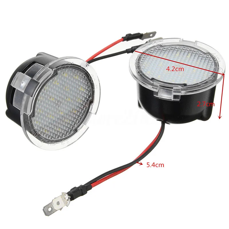 

JX-LCLYL 2pcs LED Side Mirror Puddle Lights For Ford Edge Mondeo Explorer Taubus White