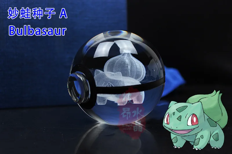 3D лазерный Pokemon Go хрустальный шар фигурки с Пикачу детские развивающие подарки украшение дома мяч эльфа