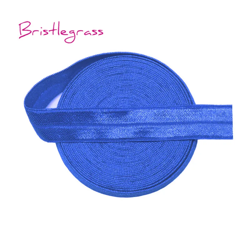 BRISTLEGRASS 100 ярд за рулоном 5/" 15 мм твердые блестящие складывающиеся эластичные враг спандекс атласная лента для волос повязка на голову кружево отделка Шитье - Цвет: Electric Blue