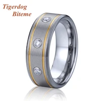 classic alliances 8mm couple tungsten carbide rings men wedding band fashion jewelry finger with cz stone dropshipping