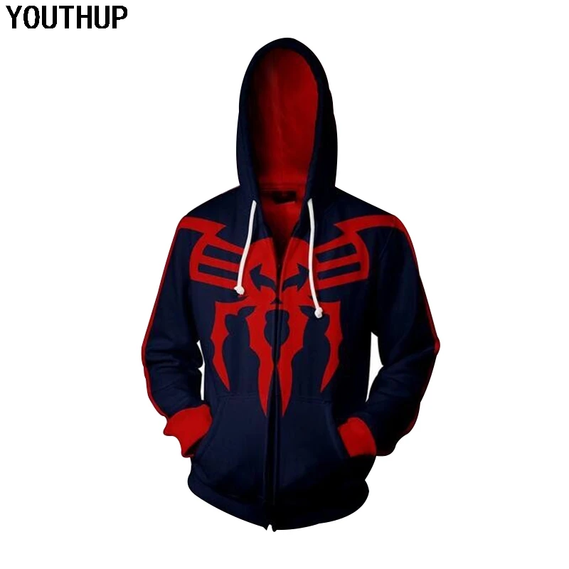 Толстовка YOUTHUP Мужская с капюшоном и длинным рукавом 3D принтом Человека паука