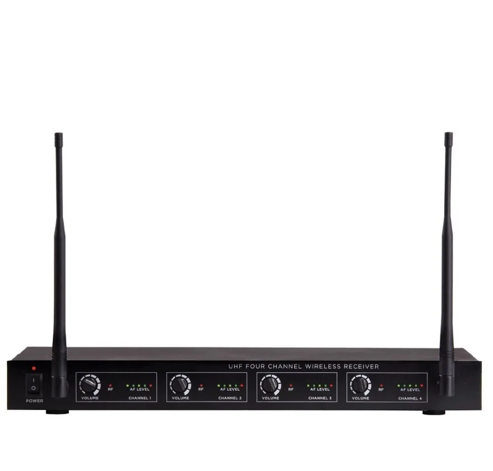 Bolymic профессиональная четырехканальная UHF Беспроводная микрофонная система 4