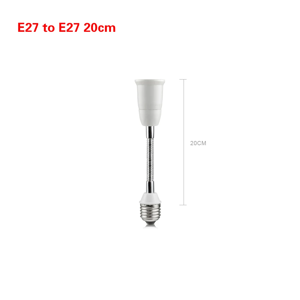 20CM 1 шт. E27 для E27 16см 20см см 30 см х 35 см/50 см/60 см Extendsion Светодиодный лампа базовый Держатель конвертера гибкая труба лампы охраны окружающей среды, патрон для лампы - Цвет: 20CM