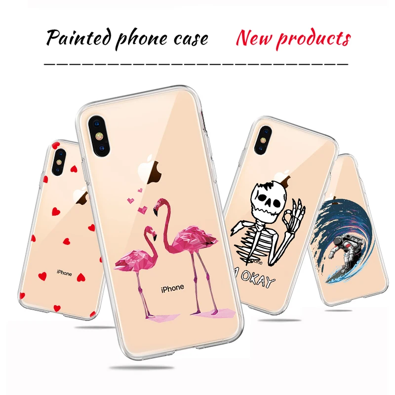 Чехол для iPhone XS MAX XR X 8 7 6 S Plus 5 5S SE Мягкая силиконовая задняя крышка из ТПУ Phone Coque Capa