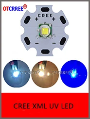 1 шт. CREE XML XM-L T6 светодиодный U2 10 Вт Холодный белый Теплый белый синий красный зеленый УФ светодиодный излучатель диод с 12 мм 14 мм 16 мм 20 мм PCB для DIY