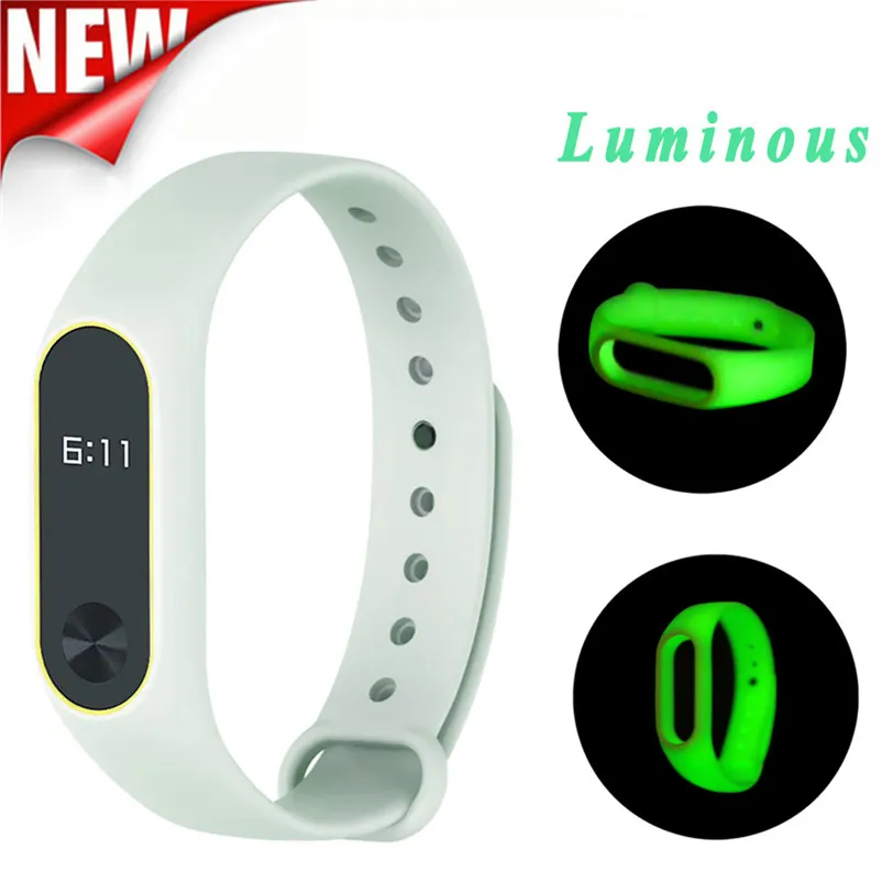 Новый светящийся силиконовый мягкий браслет для XIAOMI MI Band 2 запасной ремешок PG11