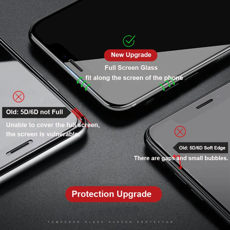 5D закаленное стекло для защиты экрана iPhone 12 11 Pro Max Mini XR X XS 6 6S 7 8 Plus SE 2020 Передняя