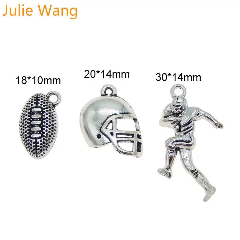 Julie Wang 15 шт. Американский футбол спортивные подвески из Сплава Антикварные