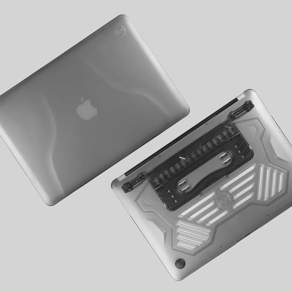 Модный Матовый Жесткий Чехол для ноутбука с портативной подставкой/кронштейном