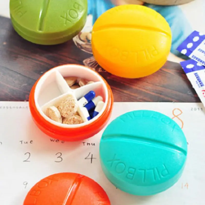 Витаминные таблетки коробка для таблеток органайзер косметики с четырьмя