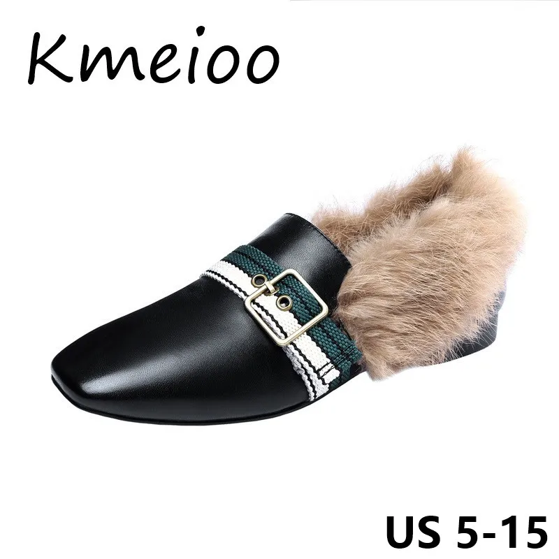 

Kmeioo/Женская обувь; Модные лоферы из натуральной кожи с пряжкой на меху; Женские лоферы без шнуровки; Женская обувь на плоской подошве; Размер...