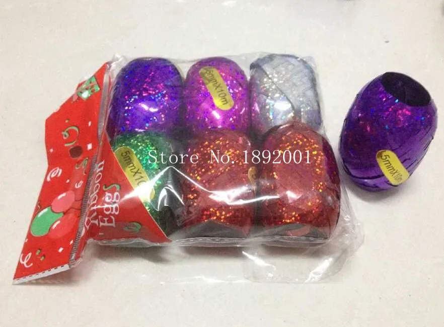new 6pcs-lots Foil balloon ribbon 5mm * 10m party wedding gifts wholesale decoration toys | Дом и сад