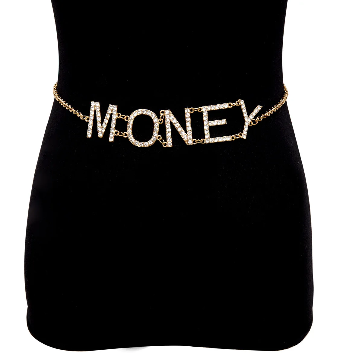 New Ladies Gold Silver Rhinestone Diamond Metal Waist Chain Belt Female Fashion Bling Glitter Letter Belts for Women Dress - Цвет: Style2 Gold