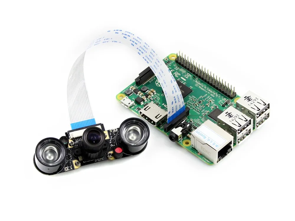 Модуль камеры Waveshare Raspberry Pi камера RPi (F) поддержка ночного видения 5 мегапиксельная