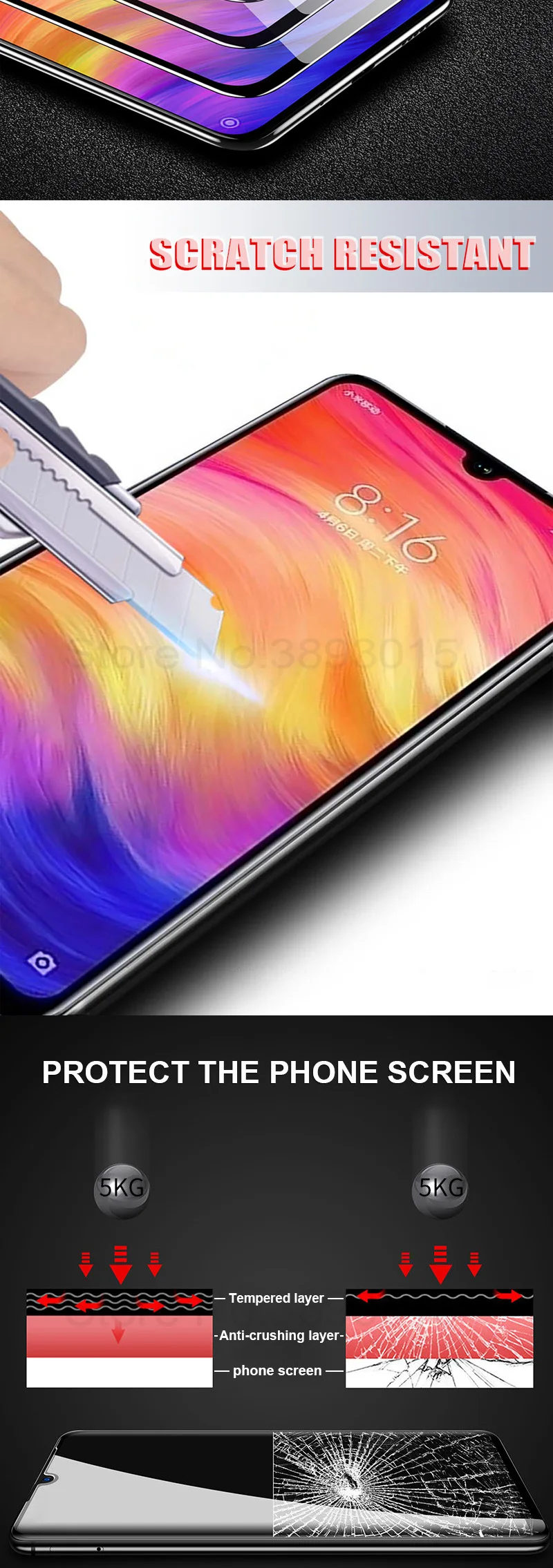 9H 3D стекло для Xiaomi Mi 9 Закаленное стекло пленка для Redmi Note 7 полный клей покрытие экрана Защитная на Mi 9 SE