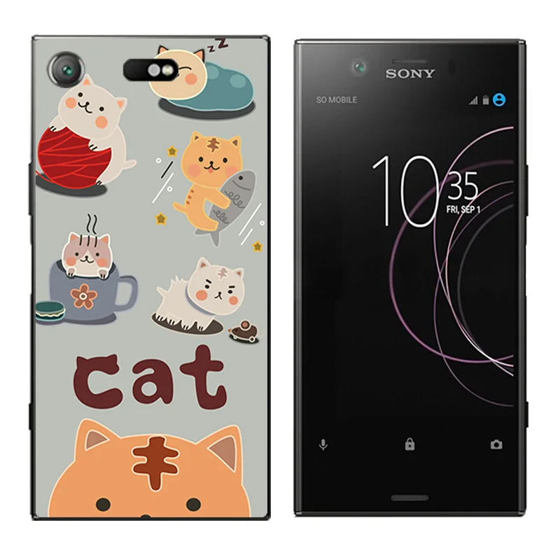 4 6 'чехол для Sony Xperia XZ1 компактные Чехлы телефона Кот пейзаж печать Coque Z1 Compact