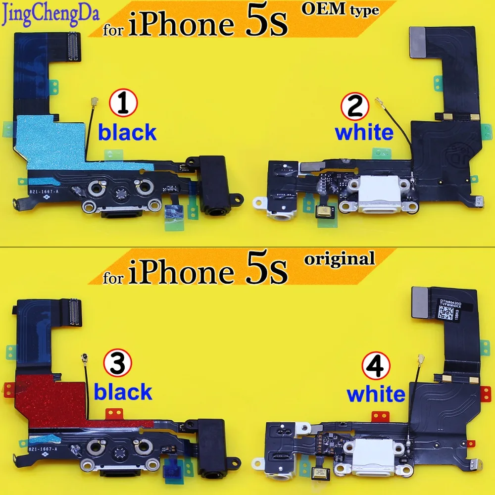 

JCD for Apple For iPhone 5S USB Charger Dock Charging Port Connector Headphone Jack Mic Flex Cable White/Black