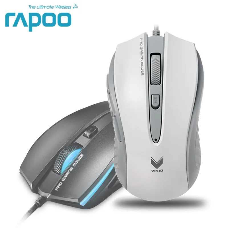 Оригинальная игровая мышь Rapoo V300C профессиональная оптическая Проводная USB LED 7