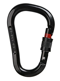 Black Screw-Lock Xinda Профессиональный безопасный скалолазание карабин 25KN алюминиевый сплав высокая прочность Кемпинг изогнутый полюс замок наружное оборудование - Цвет: Black Screw-Lock