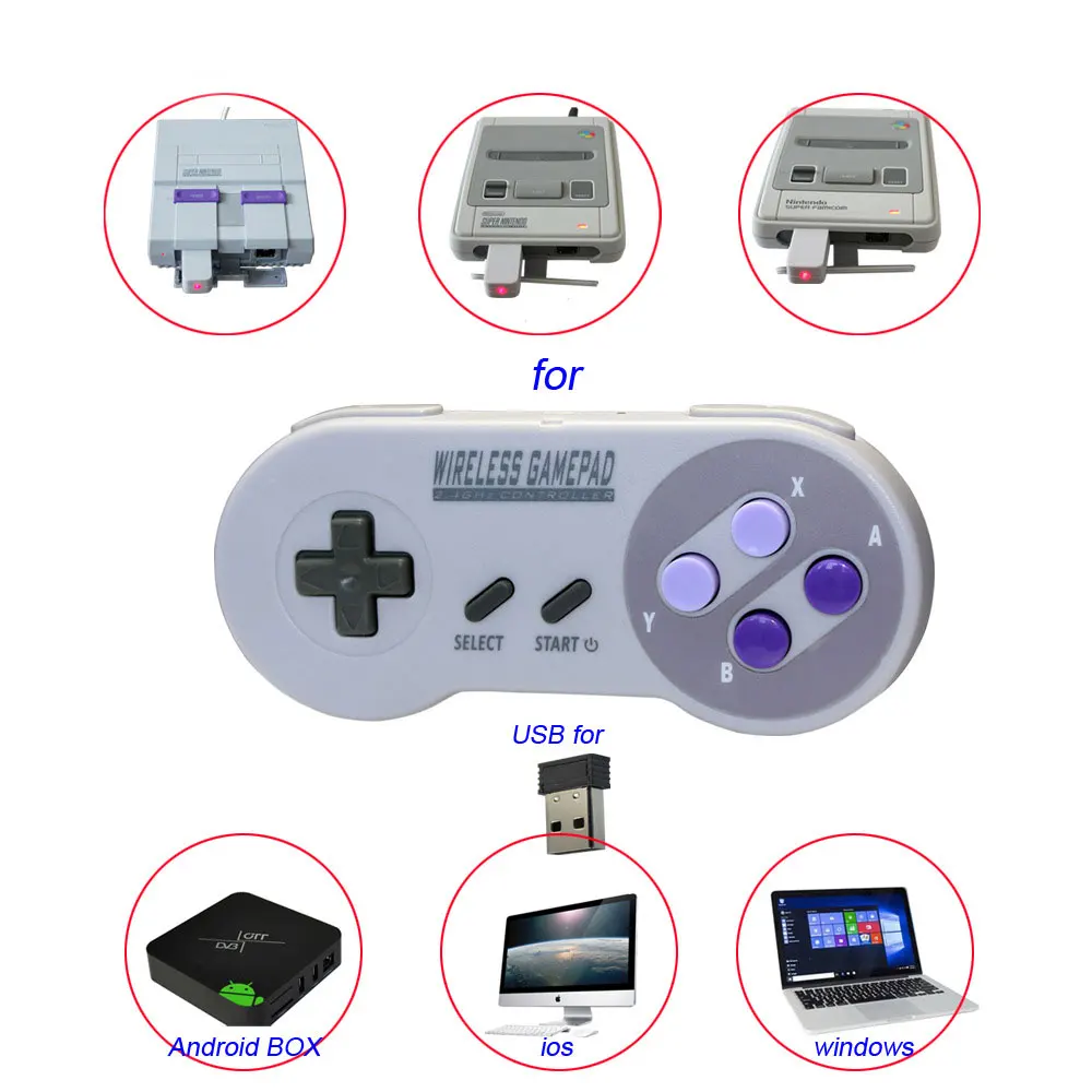 Беспроводные геймпады USB NES/SNES Super 2 4 GHZ Joypad игровой контроллер для nintendo Classic пульт