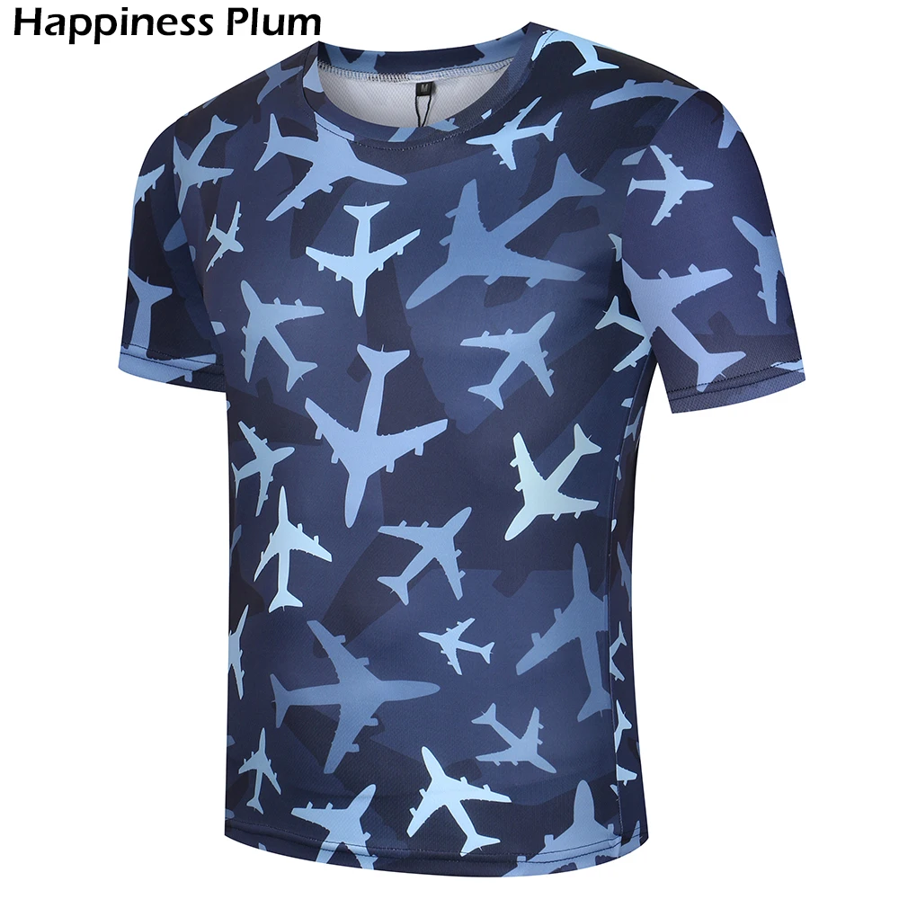 

Aircraft T-shirt Camouflage Shirts Army T Shirt Men Fitness Funny 3d 2017 Summer Tops Tees Anime Clothes Short Sleeves Lycra