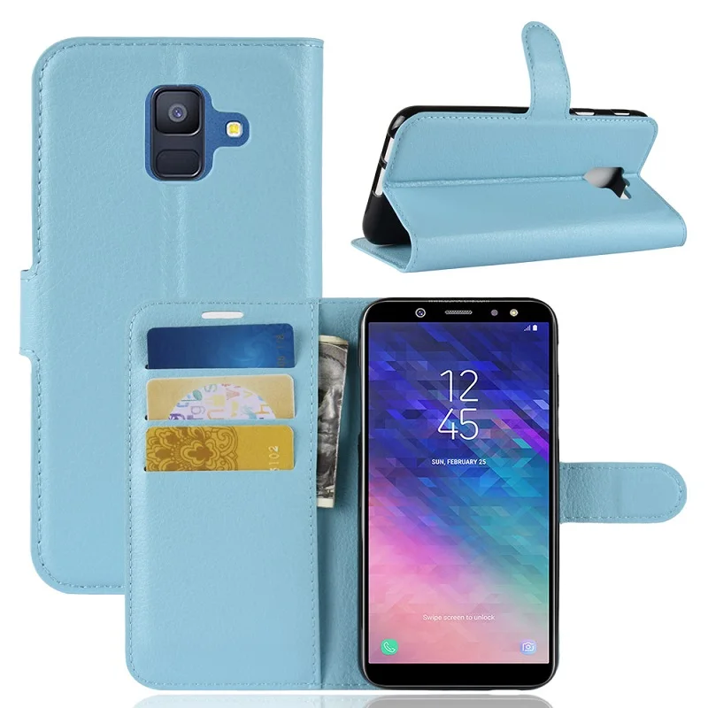Бесплатная доставка DHL чехол книжка для Sumsung Galaxy A6 2018 роскошные кожаные чехлы Plus 201