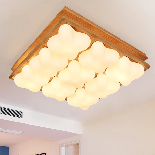 Современный простой и красивый деревянный стекло потолочных светильников.