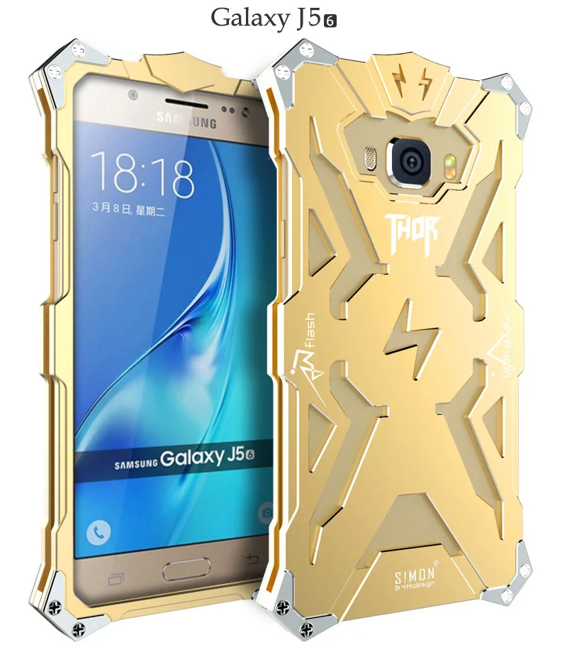 Gold Чехол Simon для samsung Galaxy A5, J5, Тор, Железный человек, противоударный металлический чехол на заднюю панель, алюминиевая рамка, противоударный чехол для samsung J3 - Цвет: Gold