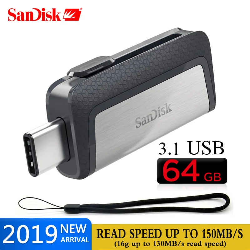 SanDisk USB флеш накопитель 256 ГБ 128 Гб 64 32 16 двойной OTG SDDD2 Type C новейший u диск 3 1 Флешка