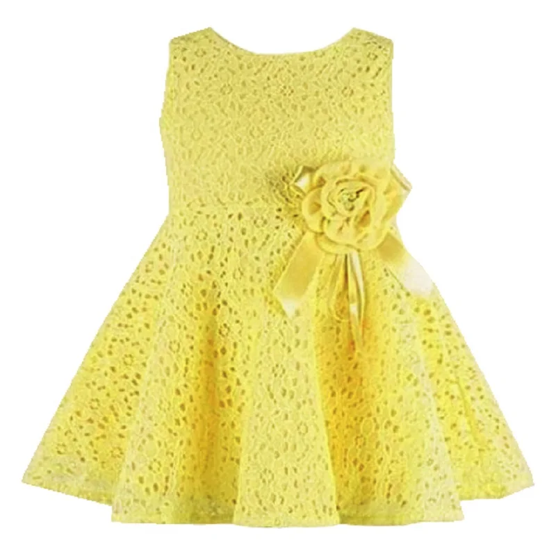 Летнее красное платье милые платья для девочек без рукавов маленьких кружевное