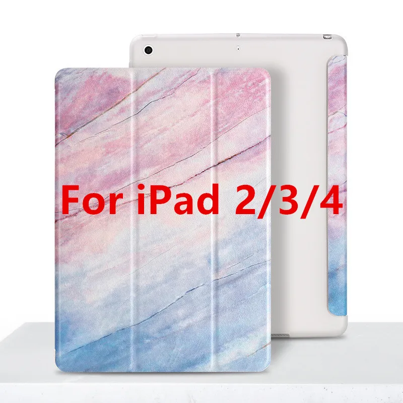 Pink 2 3 4 Мраморный чехол для iPad кожаный силиконовый чехол для iPad Air 2 1 Pro 10,5 Авто сон/Пробуждение Coque для Funda iPad 234 - Цвет: Pink 2 3 4