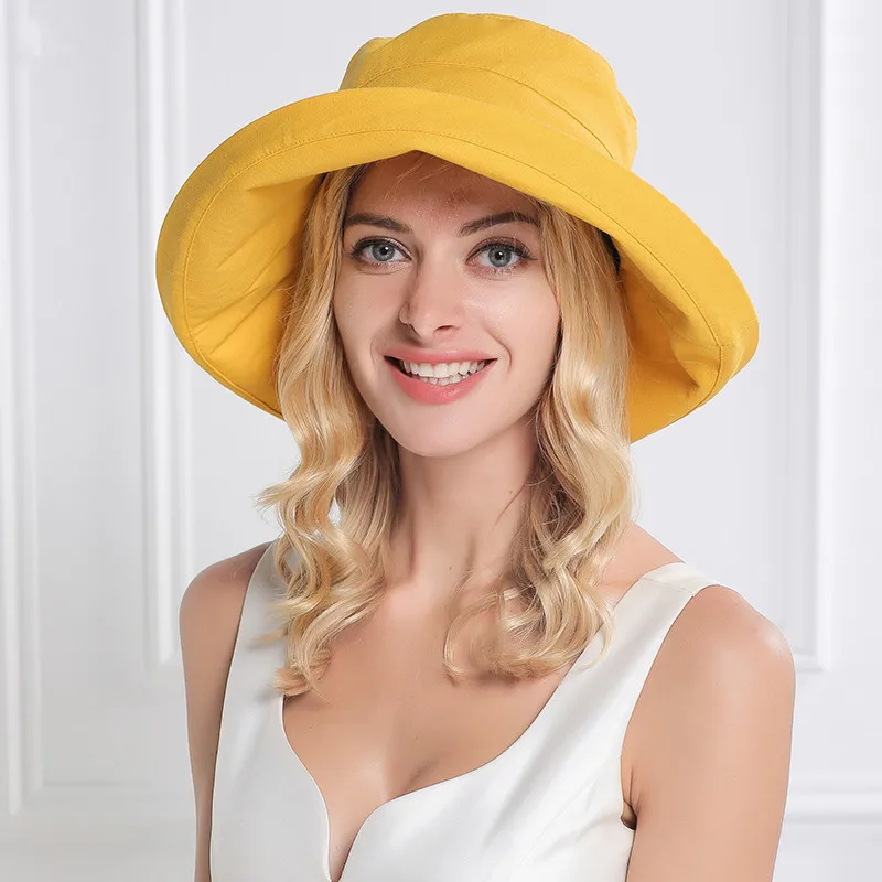 

Summer Folding Sun Protection Hat Women Travel Leisure Sunshade Sunscreen Hats Female Beach Anti-ultraviolet Visor Cap H6854