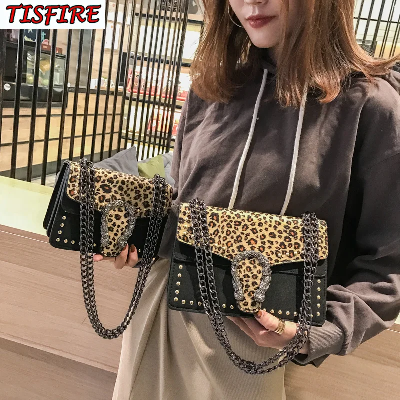 Высокое качество плюшевые leopard пакет женщины сумку для плеча роскоши сумка