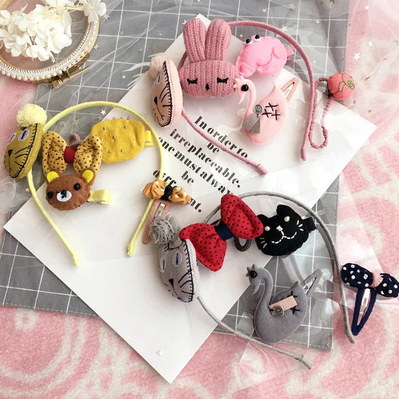 Корейский хлопок цветок корона набор аксессуаров для волос Handma заколки Микки