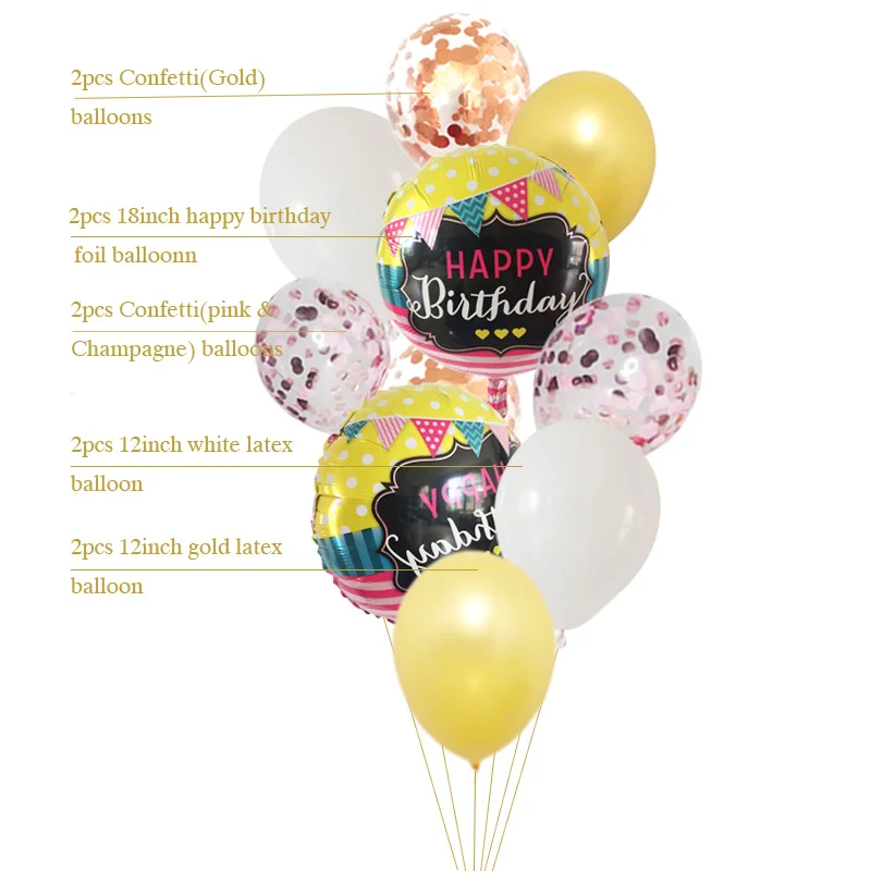 10psc с днем рождения Юбилей фольга шары Globos свадебное торжество украшения