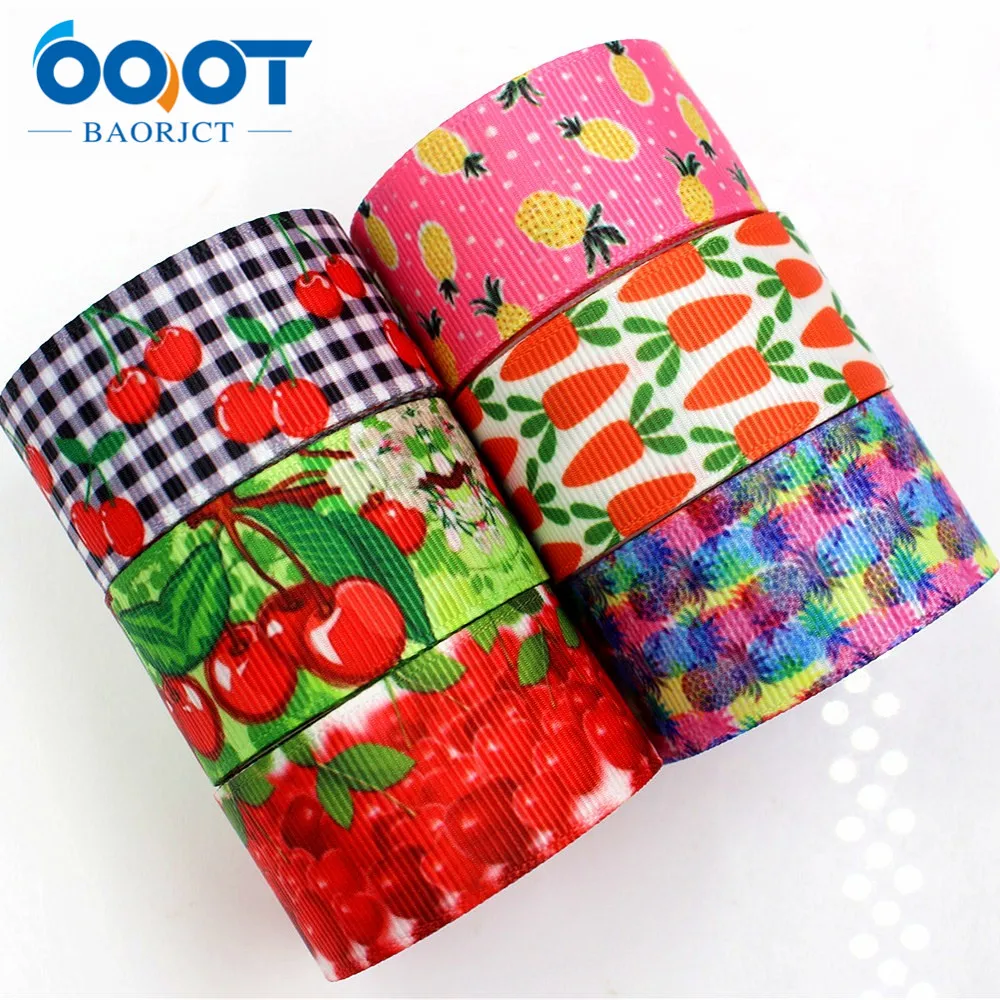 

OOOT BAORJCT 1752217 , 25MM fruit Printed grosgrain ribbon, DIY handmade Hair accessories Material wedding gift wrap party