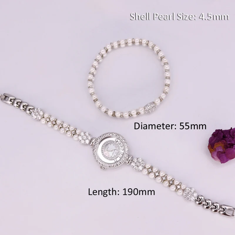 Роскошные женские часы с жемчужинами и кристаллами модные платье Подарочная