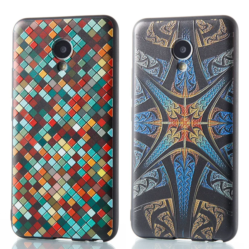 Coque Fundas чехол для Meizu M5s m5c MX6 M6s X M3 Note E3 Pro 6 рыбий цветок раскрашенный горячий рельеф