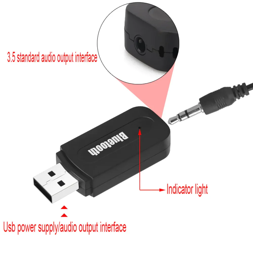 Bluetooth AUX беспроводной портативный мини музыкальный аудио приемник адаптер 3 5 мм