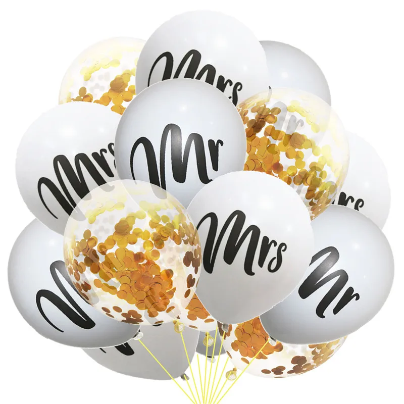 10/15 шт. круглые латексные воздушные шары с белым принтом Mr & Mrs|Украшения своими