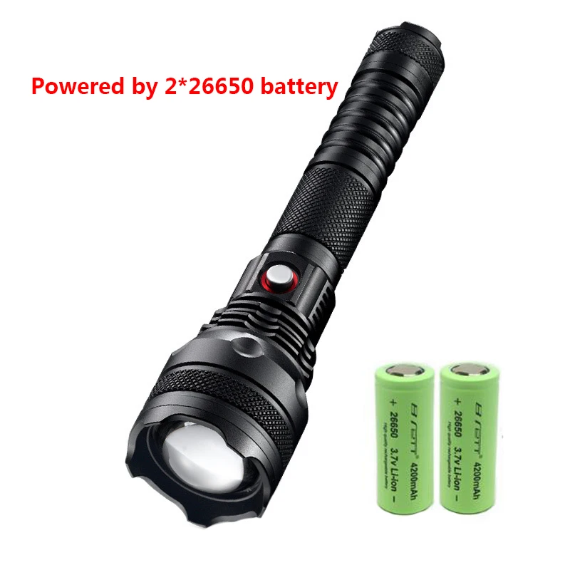 Светодиодный фонарик cree xhp50 xhp70 с поворотным зумом 2*26650 прямой зарядкой от