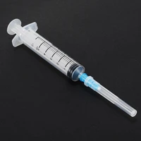 10pcs transparent 5ml plastic sterile syringes with sharp end tip needle and storage caps for industrial glue tools