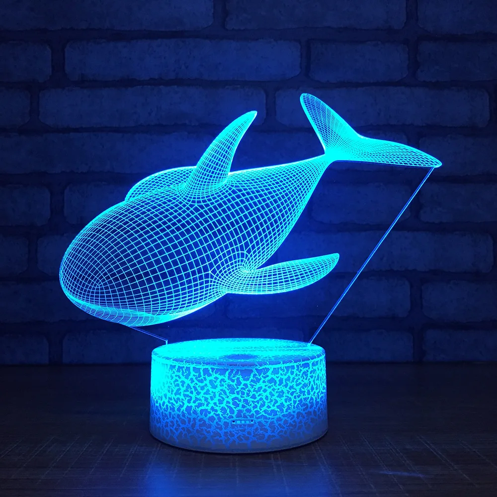 

Whale 3D LED RGB Night Light 7 Color Change Desk Light Action Figures Boys Girls Christmas Toys