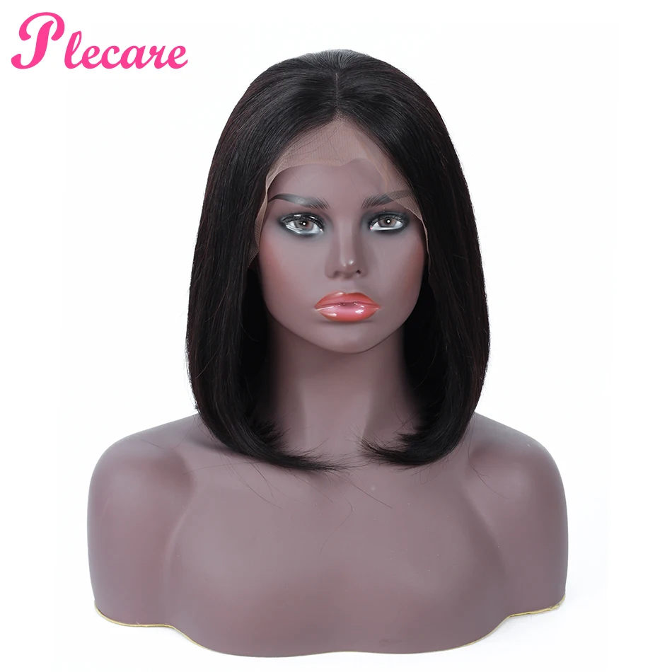 Plecare перуанский прямой Боб Синтетический Frontal шнурка волос 100% человеческие