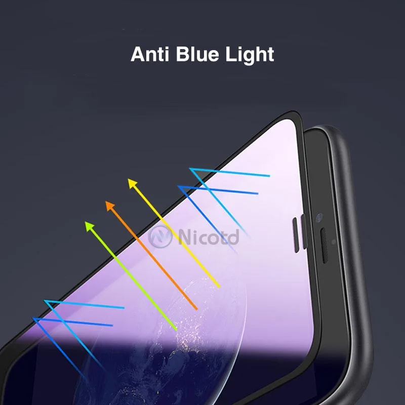 Закаленное стекло Nicotd с полным покрытием для iPhone XS X защита экрана 9D Черная