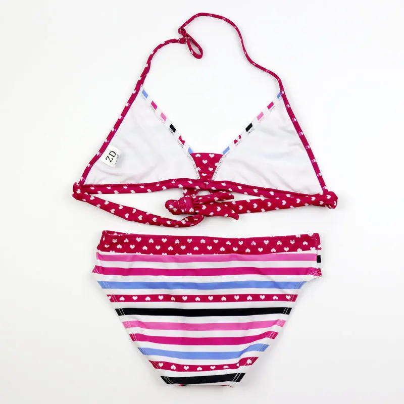Комплекты бикини для девочек купальный костюм в полоску малышей детей